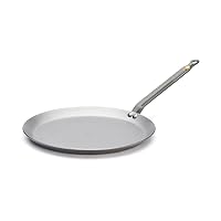 de Buyer MINERAL B Carbon Steel Crepe & Tortilla Pan - 10.25” - Ideal for Making & Reheating Crepes, Tortillas & Pancakes - Naturally Nonstick - Made in France
