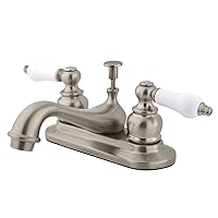 Kingston Brass KB608B Victorian Center Set Lavatory Faucet with Brass/ABS Pop-Up, 4-1/2