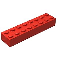 Classic Red Bricks Bulk, Red Brick 2x8, Building Bricks Flat 20 Piece, Compatible with Lego Parts and Pieces: 2x8 Red Bricks(Color: Red)