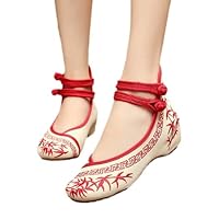 Handmade Women Ballerinas Dancing Shoes Chinese Flower Embroidery Soft Casual Shoes Cloth Walking Flats