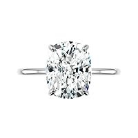 6.50 CT Elongated Ice Crushed Cushion Cut VVS1 Colorless Moissanite Engagement Ring Wedding Band Gold Silver Eternity Solitaire Halo Vintage Antique Anniversary