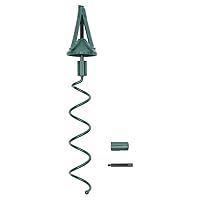 [Christmas Tree Topper Holder] - Twist-on Holiday Universal Tree Topper Stabilizer Fits All Base Types- Metal Support Rod Adjustable attachments stabilize Seasonal Treetop Ornaments (Green)