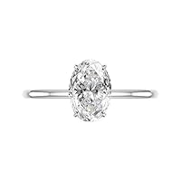 Oval Cut Moissanite Solitaire Ring, 5.0ct, Sterling Silver, Bridal Engagement Ring