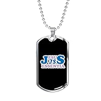 Express Your Love Gifts Jesus Is Christian Necklace Stainless Steel or 18k Gold Dog Tag 24