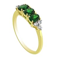 1.13 Carat Chrome Diopside Oval Shape Natural Non-Treated Gemstone 10K Yellow Gold Ring Engagement Jewelry for Women & Men