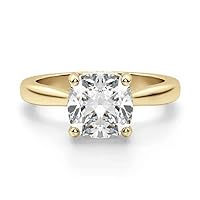 1 Ct Cushion Certified Moissanite Engagement Ring for Her | Colorless Bridal Wedding Jewelry | Colorless-VVS1 Quality