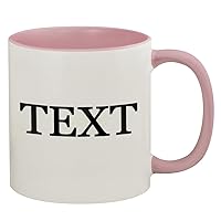 Custom Printed 11oz Ceramic Colored Inside and Handle Coffee Mug Cup CP07 - Add Your Custom Text CP07- Graphic Mug, Pink