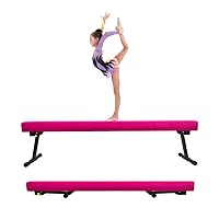 Adjustable&Foldable Gymnastics Balance Beam,6FT/8ft High-Low Level Floor Gymnastic Beam,No Tool Require, Gym Equipment for for Kids Children Girls Home Training