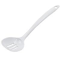 Chef Craft Basic Melamine Slotted Spoon, 11.25 inch, White