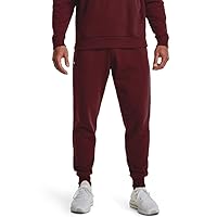 Under Armour Mens Rival Fleece Joggers, (690) Chestnut Red / / Onyx White, X-Large Tall