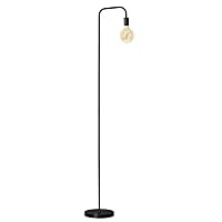O’Bright Industrial Floor Lamp for Living Room, 100% Metal Lamp, UL Certified E26 Socket, Minimalist Design for Decorative Lighting, Stand Lamp for Bedroom/Office/Dorm, ETL Listed (Black)