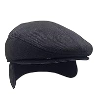Lievsious Men's Flat Cap with Ear Flaps Lined Peaked Cap with Ear and Neck Protection Peaked Cap Spring Autumn Winter Hat with Ear Protection