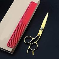 JIESENYU high-end Professional Hairdresser 6-inch Hairdressing Scissors 440C Steel Hair Salon Silver (Gold)