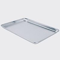 Full Size 19 Gauge Perforated Sheet Baking Pan, Wire in Rim Aluminum Bun Pan, Professional, Commercial, and Industrial Grade Pan by Tezzorio