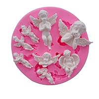 8 Fairy Sizes Shapes Angel Baby 3D Boy Wing Silicone Molds for DIY Fondant Candy Making Chocolate Mold Desserts Ice Cube Gum Clay Biscuit Plaster Resin Cupcake Topper Cake Decor Moulds