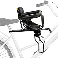 Baby Bike Seat, Front Mount Kids Bike seat for Toddler with Safety Belt and Handrail, Compatilble with Adult Bike