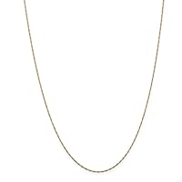 14k Gold 1mm Singapore Chain Necklace Jewelry for Women - Length Options: 14 16 18 20 22 24 30