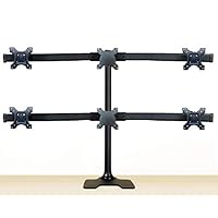 EZM Deluxe Hex Monitor Mount Stand Free Standing with Grommet Mount Option Supports up to 6 28