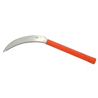 Zenport K208P Harvest Sickle with Plastic Handle, Light Serration, 6.5-Inch Stainless Steel Blade , Orange