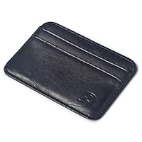 Slim Case ID Black Bag Pouch Purse Wallet Card Mini Credit Holder Wallets for Women with Checkbook Insert