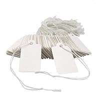 500 Pcs White Marking Tags Price Tags Strung Price Labels Display Tags with String,1.8