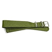 20MM Green Nylon Vintage Military Sport 1 Piece Watch Band Strap