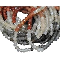 1 Strand Multi Moonstone rondelle Faceted 14'' Long Strand Gemstone Beads, Jewelry Supplies for Jewelry Making, Bulk Beads, for Meditation Jewellery Reiki Healing Gemstone 4mm CHIK-STNRD-50067