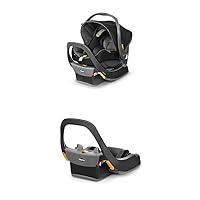 Chicco KeyFit 35 Cleartex Infant Seat and Extra Base Bundle, Shadow, Black