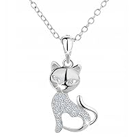 MENNICA BYDGOSKA Cat Necklace In Sterling Silver For Women Pendant Women's Gift Hypoallergenic