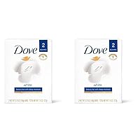 Dove Beauty Bar Gentle Cleanser gor Softer and Smoother Skin with 1/4 Moisturizing Cream White Effectively Washes Away Bacteria, Nourishes Your Skin, 3.75 Ounce (Pack of 4)