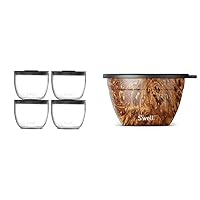 S'well Prep Food Glass Bowls (Set of 4) Stainless Steel Salad Bowl Kit