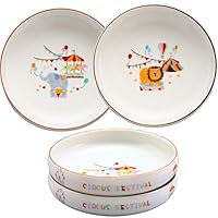 Children's Tableware, Set of 2 Pieces, Animal Circus, Easy to Scoop, Diameter 6.3 inches (16 cm), Approx. 15.3 fl oz (450 ml), 2 Patterns, Lion & Elephants, Kids, Animal, Baby, Rehabilitation,