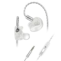 EPZ K1 Wired in-Ear Earphones Molded with EPG 3D Printer, 1BA + 1DD Large 9.2mm Titanium Plated Dynamic Driver 3.5mm Jack HiFi Sound Noise Reduction White