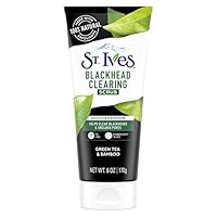 Blackhead Clearing Face Scrub Clears Blackheads & Unclogs Pores Green Tea & Bamboo With Oil-Free Salicylic Acid Acne Medication, Made with 100% Natural Exfoliants 6 oz (Pack of 2)