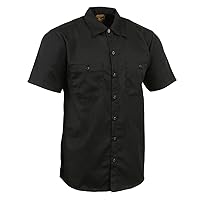 Milwaukee Leather MDM11669 Men's Black Button Up Heavy Duty Work Shirt | Classic Mechanic Work Shirt w/Pockets