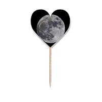 Big Moon Dark Night Sky Art Deco Fashion Toothpick Flags Heart Lable Cupcake Picks