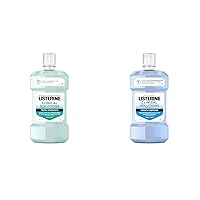 Listerine Clinical Solutions Mouthwash Bundle with Teeth Strength Anticavity Fluoride Oral Rinse, 1 L and Zero Alcohol Breath Defense Mouthwash, Smooth Mint, 1 L