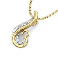 Certified 18K Gold OM Design Pendant in Round Natural Diamond (0.05 ct) with White/Yellow/Rose Gold Chain Religious Necklace for Women