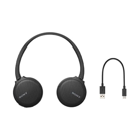 Wireless Headphones WH-CH510: Wireless Bluetooth On-Ear Headset with Mic for Phone-Call, Black