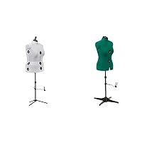 Dritz Twin-Fit Adjustable Tri-Pod Stand, Full Figure Dress Form, Silver Gray & Sew You Adjustable Dress Form, Medium, Opal Green