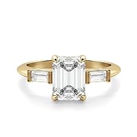 1.5 Ct Moissanite Engagement Ring Women Jewelry Moissanite Diamond Wedding Rings Love Gift 18K Yellow Gold S925 Silver
