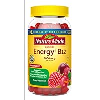 Energy B12 1000 mcg Gummies, Nature Made Dietary Supplement, 160 Count and Bookmark Gift of YOLOMOLO