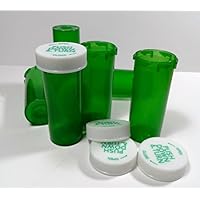 Plastic Prescription Green Vials/Bottles 25 Pack w/Caps 8 Dram Size-New