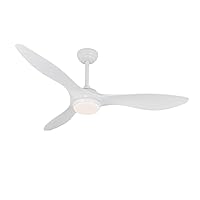 Ceiling Fan, Reversible DC Mute Ceiling Fan with Light and Remote Control, White Simple and Stylish Fan for Bedroom, Living Room and Other Indoor CeilingFans.