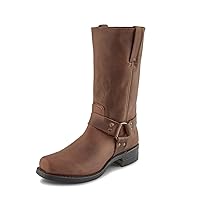Frye Harness 12R Boots for Men with Oiled-Leather Upper, Goodyear Welt Construction, Stacked Leather Heel, and Nickel Hardware – 12” Shaft Height