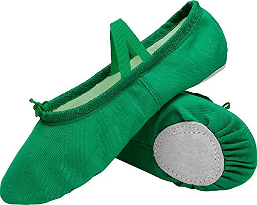 L-RUN Girls Ballet Shoes Soft Womens Dance Shoes Canvas Ballet Slipper for Daily Wear Yoga Shoe Flat