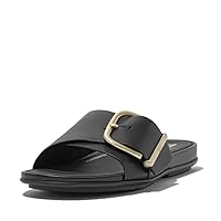 FitFlop Women's Gracie Maxi-Buckle Leather Slides Wedge Sandal