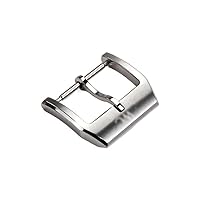 18mm Watch Buckle 316L Stainless Steel Pin Tang Buckle Brushed Watch Clasp for IWC Watch Band Strap Tang Buckle (Size : 18mm)