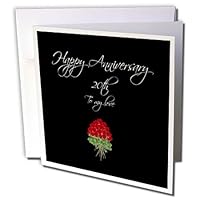 Greeting Cards - Happy 20th Anniversary to My Love on a Black Background - 6 Pack - Love Saying