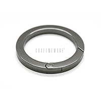 CRAFTMEMORE Metal O Ring Spring Opening Purse Making Snap Angle-Edge O-Rings Clip Key Ring Holder 2pcs SCOF (1 Inch, Gunmetal)